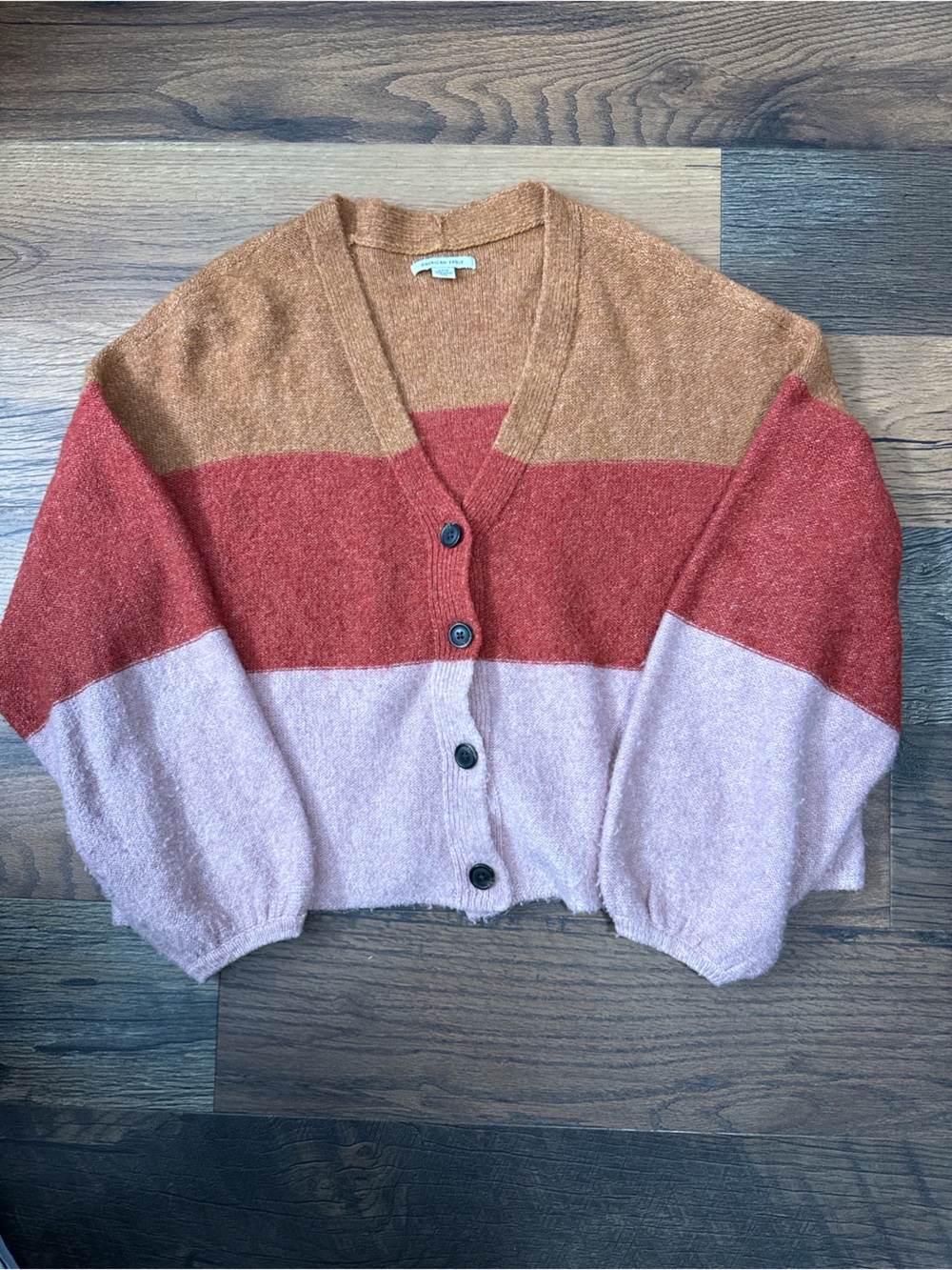 American Eagle Outfitters Striped cardigan in Pink, Rust & Tan